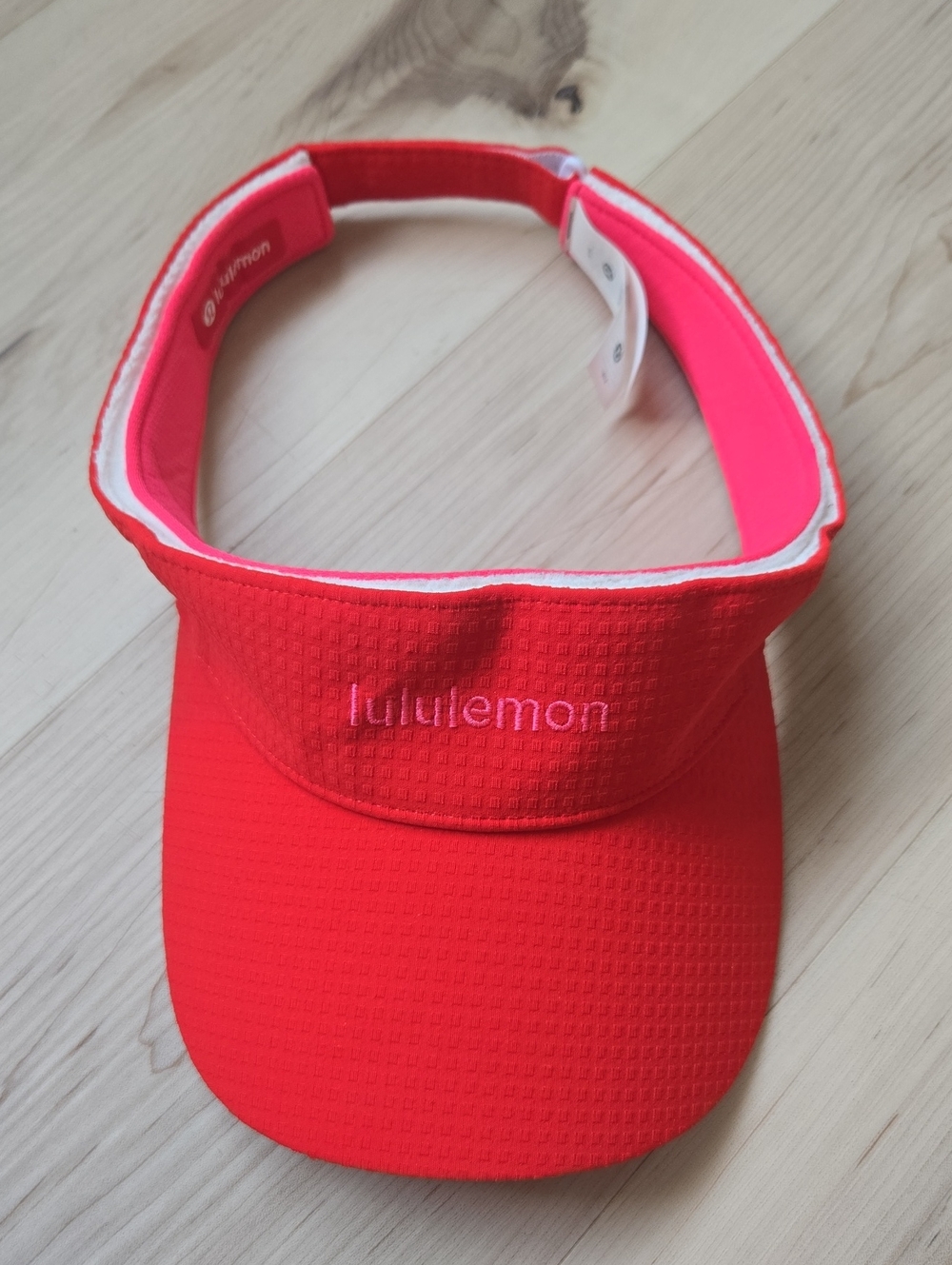 NWOT Lululemon Removable Sweatband All-Sport Visor, Red/Pink, Size S/M